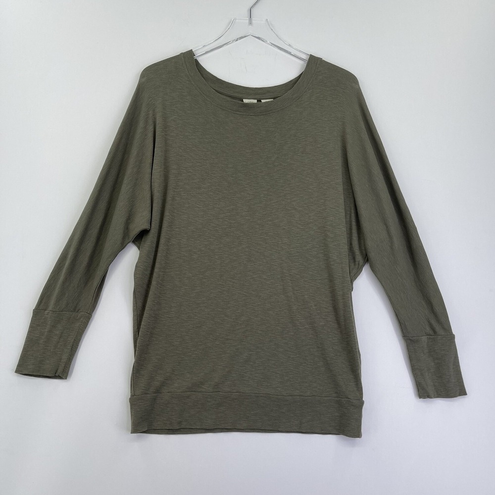 Lucy & Laurel Blouse Womens Top Large Green Long Sleeve Round Neck Shirt